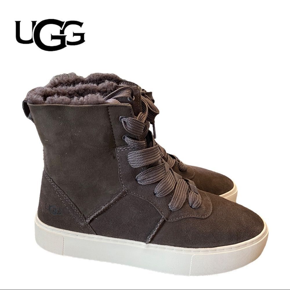 NEW UGG Women's Cirsium Genuine Sheepskin High Top Sneakers Booties 9.5